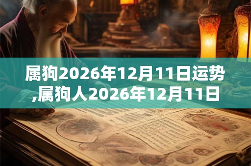 属狗2026年12月11日运势,属狗人2026年12月11日财运,生肖狗2026年12月11日运势