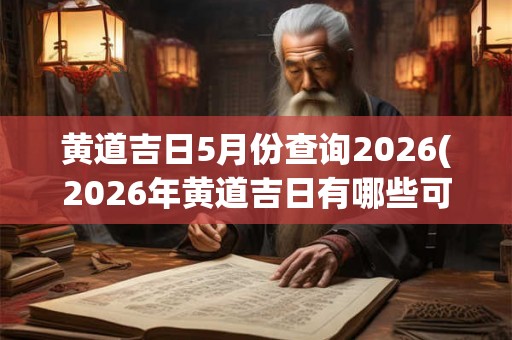 黄道吉日5月份查询2026(2026年黄道吉日有哪些可破土动土和搬家的吉日？)