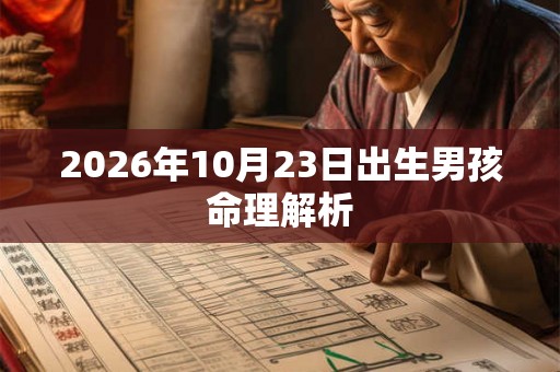 2026年10月23日出生男孩命理解析