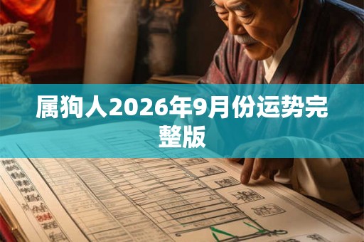 属狗人2026年9月份运势完整版