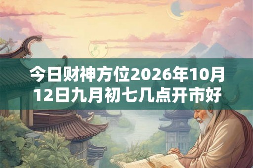 今日财神方位2026年10月12日九月初七几点开市好