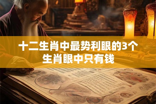 十二生肖中最势利眼的3个生肖眼中只有钱