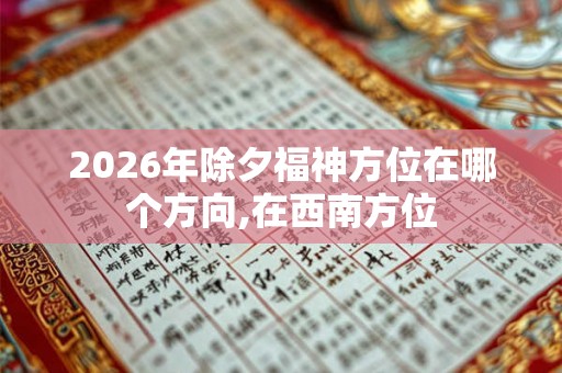 2026年除夕福神方位在哪个方向,在西南方位