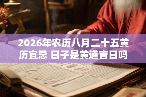 2026年农历八月二十五黄历宜忌 日子是黄道吉日吗 2026年农历八月二十五黄历宜忌 日子是黄道吉日吗