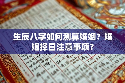 生辰八字如何测算婚姻?婚姻择日注意事项? 生辰八字如何测算婚姻?婚姻择日注意事项?