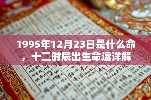 1995年12月23日是什么命，十二时辰出生命运详解