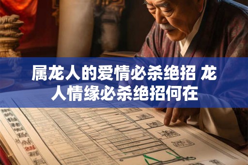 属龙人的爱情必杀绝招 龙人情缘必杀绝招何在