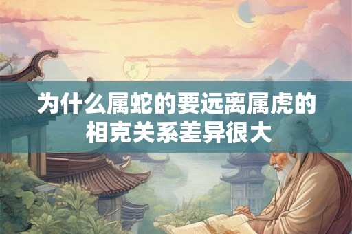 为什么属蛇的要远离属虎的 相克关系差异很大 为什么属蛇的要远离属虎的 相克关系差异很大