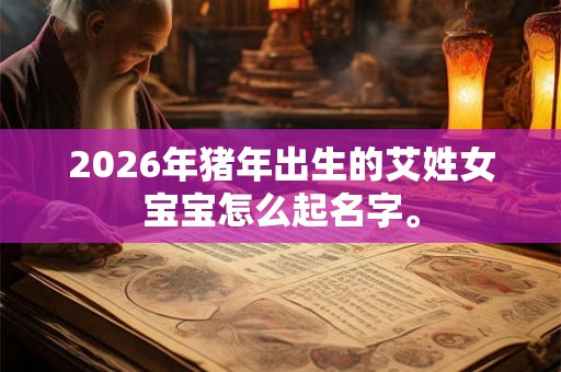 2026年猪年出生的艾姓女宝宝怎么起名字。