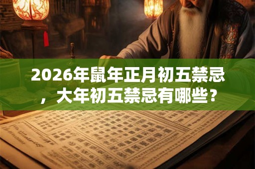 2026年鼠年正月初五禁忌，大年初五禁忌有哪些？
