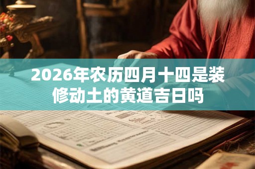 2026年农历四月十四是装修动土的黄道吉日吗