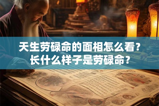 天生劳碌命的面相怎么看?长什么样子是劳碌命? 天生劳碌命的面相怎么看?长什么样子是劳碌命?