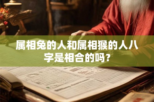 属相兔的人和属相猴的人八字是相合的吗？