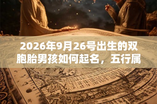 2026年9月26号出生的双胞胎男孩如何起名，五行属什么