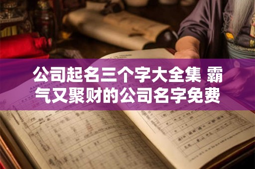 公司起名三个字大全集 霸气又聚财的公司名字免费