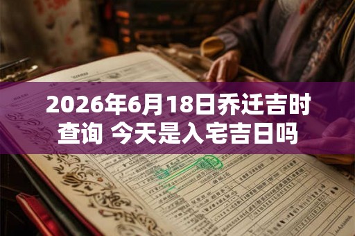 2026年6月18日乔迁吉时查询 今天是入宅吉日吗 2026年6月18日乔迁吉时查询 今天是入宅吉日吗