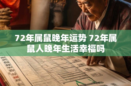 72年属鼠晚年运势 72年属鼠人晚年生活幸福吗