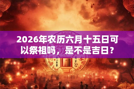 2026年农历六月十五日可以祭祖吗,是不是吉日? 2026年农历六月十五日可以祭祖吗,是不是吉日?