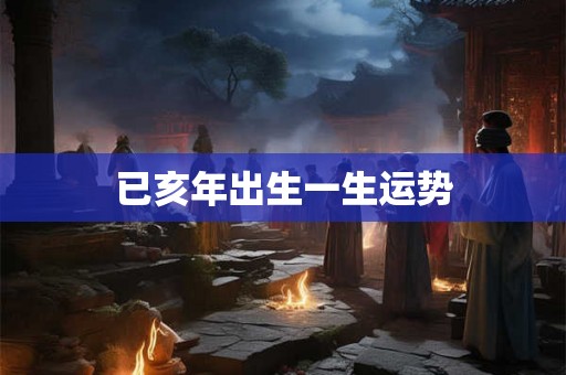 已亥年出生一生运势