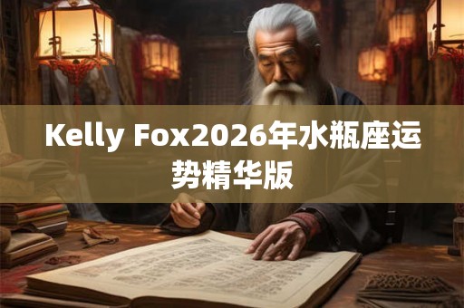 Kelly Fox2026年水瓶座运势精华版