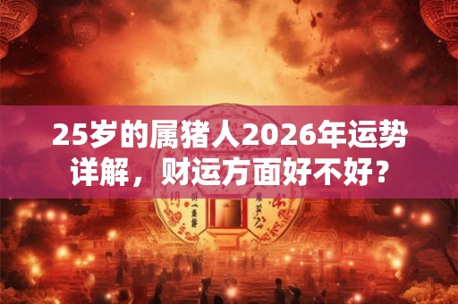 25岁的属猪人2026年运势详解，财运方面好不好？