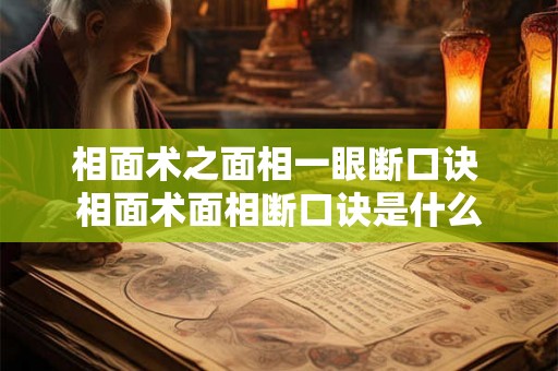 相面术之面相一眼断口诀 相面术面相断口诀是什么 相面术之面相一眼断口诀 相面术面相断口诀是什么
