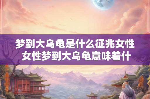 梦到大乌龟是什么征兆女性 女性梦到大乌龟意味着什么