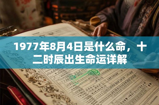 1977年8月4日是什么命，十二时辰出生命运详解
