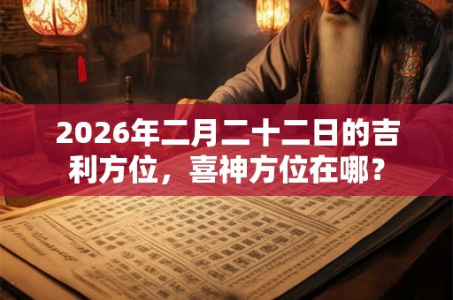 2026年二月二十二日的吉利方位，喜神方位在哪？