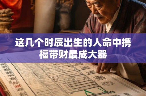 这几个时辰出生的人命中携福带财最成大器