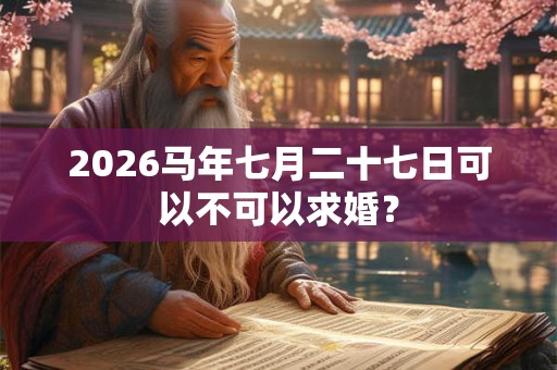 2026马年七月二十七日可以不可以求婚？