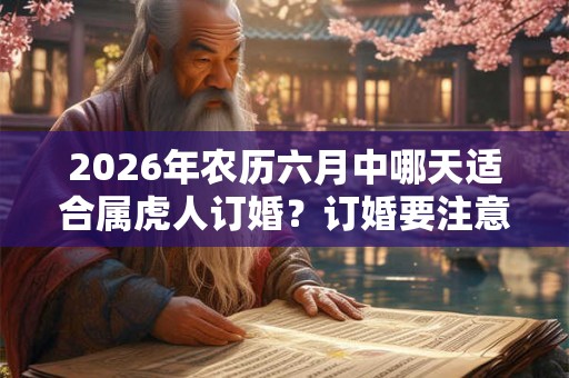 2026年农历六月中哪天适合属虎人订婚？订婚要注意什么？