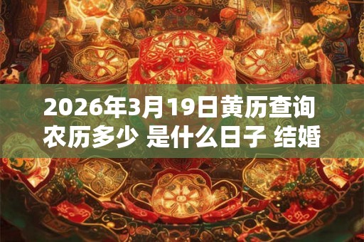 2026年3月19日黄历查询 农历多少 是什么日子 结婚吉时