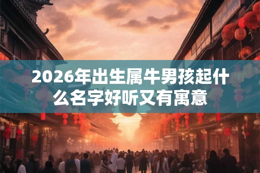 2026年出生属牛男孩起什么名字好听又有寓意