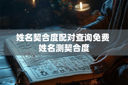 姓名契合度配对查询免费 姓名测契合度 姓名契合度配对查询免费 姓名测契合度