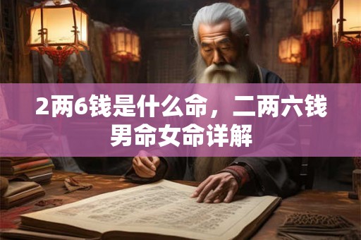 2两6钱是什么命，二两六钱男命女命详解