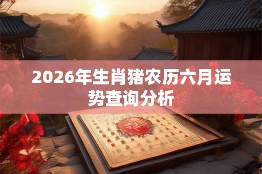 2026年生肖猪农历六月运势查询分析 2026年生肖猪农历六月运势查询分析
