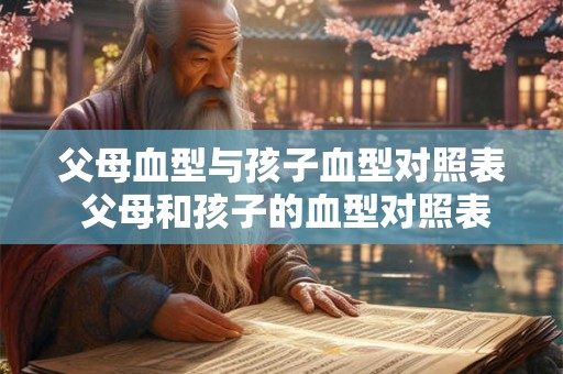 父母血型与孩子血型对照表 父母和孩子的血型对照表是什么