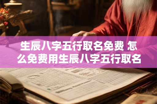 生辰八字五行取名免费 怎么免费用生辰八字五行取名