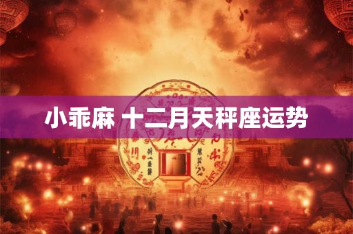 小乖麻 十二月天秤座运势