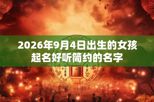 2026年9月4日出生的女孩起名好听简约的名字