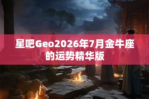 星吧Geo2026年7月金牛座的运势精华版