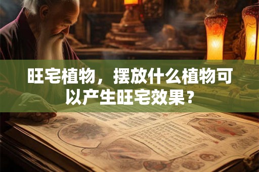 旺宅植物，摆放什么植物可以产生旺宅效果？