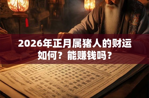 2026年正月属猪人的财运如何？能赚钱吗？