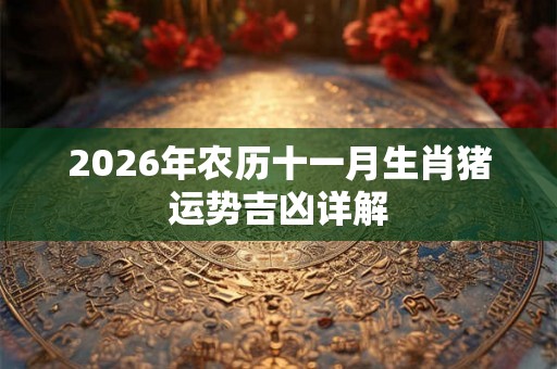 2026年农历十一月生肖猪运势吉凶详解