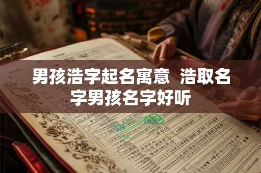 男孩浩字起名寓意  浩取名字男孩名字好听