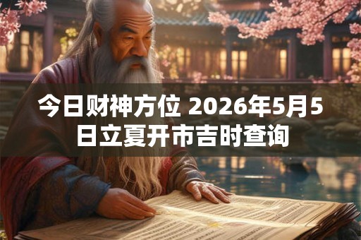 今日财神方位 2026年5月5日立夏开市吉时查询 今日财神方位 2026年5月5日立夏开市吉时查询