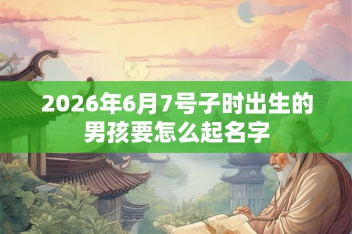 2026年6月7号子时出生的男孩要怎么起名字