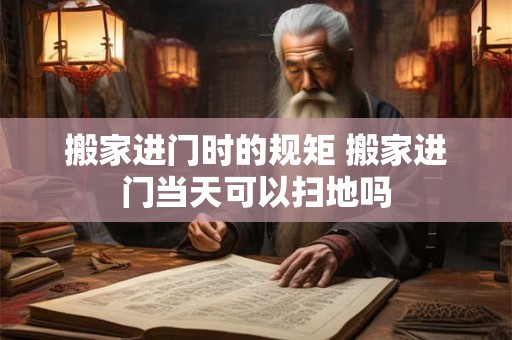 搬家进门时的规矩 搬家进门当天可以扫地吗