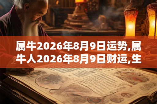 属牛2026年8月9日运势,属牛人2026年8月9日财运,生肖牛2026年8月9日运势 属牛2026年8月9日运势,属牛人2026年8月9日财运,生肖牛2026年8月9日运势
